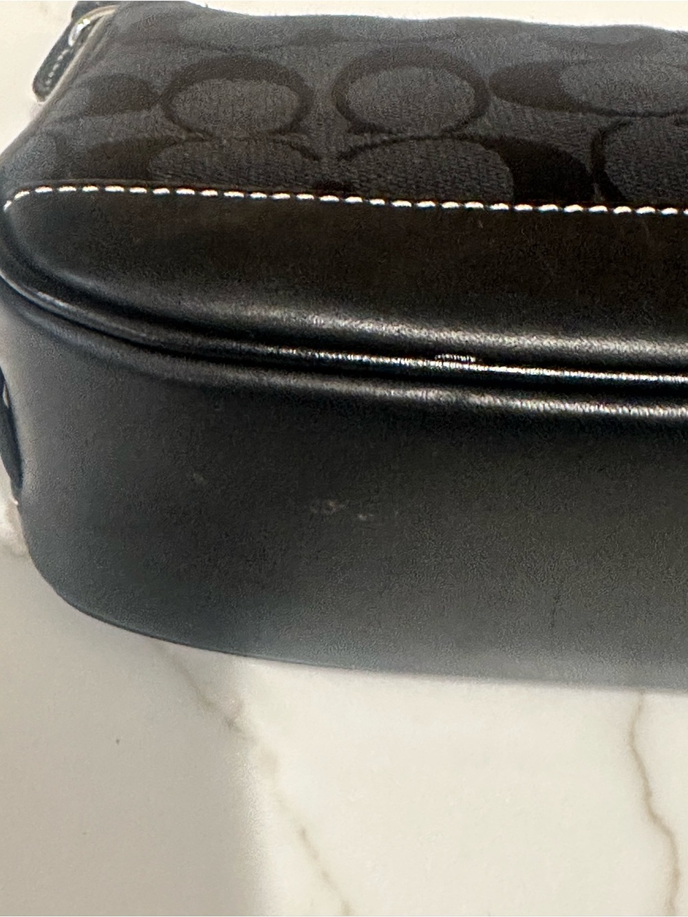 Coach Signature Jacquard Demi Black Shoulder Bag  Zip Top Y2K Vintage 6094 - Picture 7 of 9